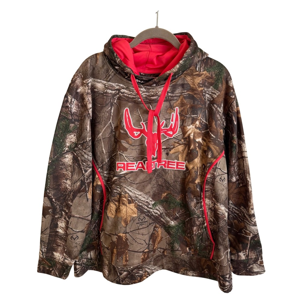 Realtree Xtra Camo Hoodie Womens XXL Pink Embroidered Logo Pullover Sweatshirt